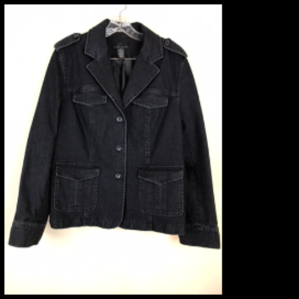 Attention Subtle Moto Vibes Lined Denim Jacket Size 16
